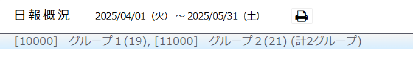 日報概況に選択したグループを表示