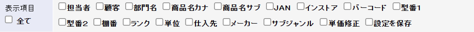 表示項目
