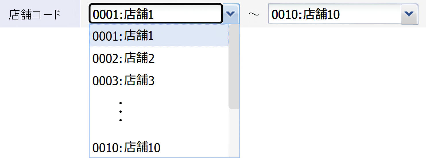 グループ検索「しない」を選択すると店舗の選択が可能になります。