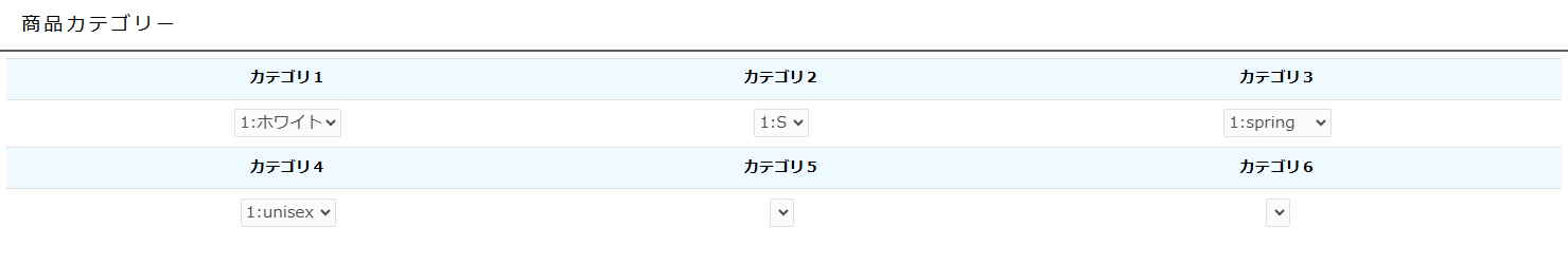 商品カテゴリー