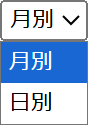 集計期間を月別／日別から選択