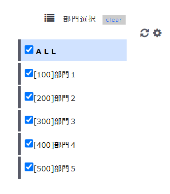 部門選択