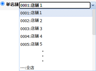 表示する店舗をプルダウンメニューから選択します。