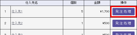 発注処理をクリック