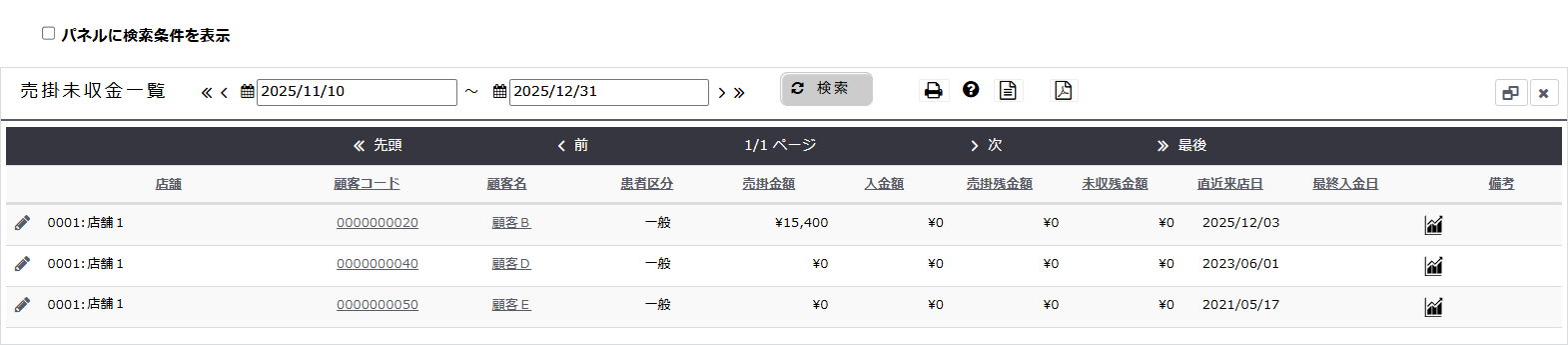 売掛未収金一覧