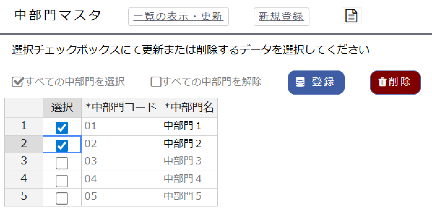 登録データの削除