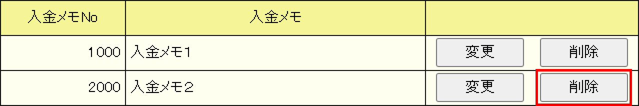登録内容の削除