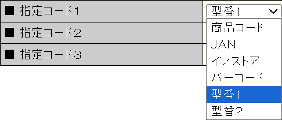 指定コード１～３